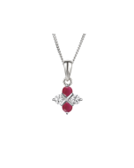 Scarlet Serenity Cubic Zirconia & Ruby Necklace