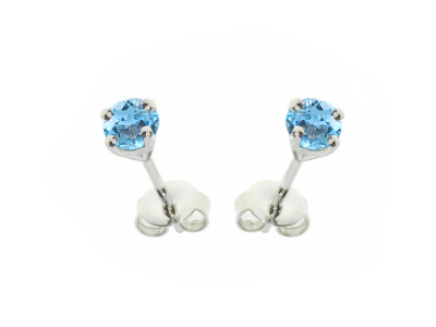 December Birthstone Blue Topaz Purity Earrings