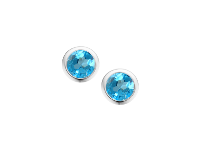 December Birthstone Blue Topaz Orbit Earrings